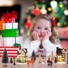 81Bw3YGFOmL._AC_SL1500 Decor 31 Pcs Christmas Village Figurines Decoration Set Lighted LED Christmas Village Houses with Figurines and Snow Blanket Roll for Christmas Town Scene Desktop Ornaments Battery Operated Landscape Decor