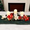 81DsRZVh27L._AC_SL1500 Decor Christmas Centerpiece, Christmas Candle Holders, Christmas Tabletop Poinsettia Centerpiece with 3 Flameless Candle, Romantic Holiday Candelabrum for Home Party Christmas Table Mantel Decorations