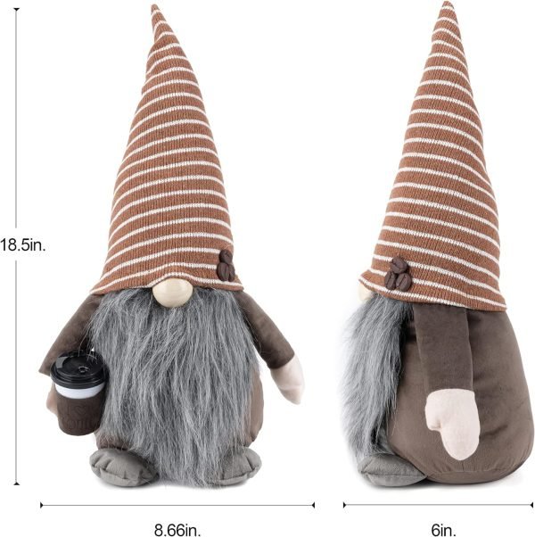 81EKCFXtw-L._AC_SL1500 Decor Kitchen Gnome - Home Decor Decorations - Scandinavian/Swedish/Nordic Tomte Nisse Plush Figurine - 19" Elf with Beard Ornament for Shelf, Table, Desk D??cor