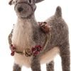 Decor Woodland Deer Wool Holiday Christmas Xmas Ornament Brown
