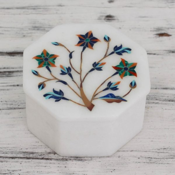 81NPMOgebNL._AC_SL1500 Decor Mughal Garland Marble Inlay Jewelry Box