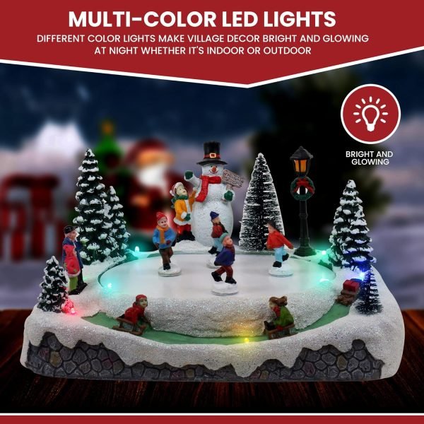 81PUOG9C3nL._AC_SL1500 Decor Christmas Village Skating Pond Animated Lighted Musical Snow Village Perfect Addition to Your Christmas Indoor Decorations & Holiday Displays