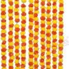 Decor Artificial Marigold Flowers Garland with Golden Bells | Set of 10 | Orange, Yellow | 4.5 Feet | Bandhanwar Flower Garland String for Home, Party | Door Hanging Diwali Decorations for Home