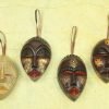 Decor Decorative Christmas Wood Hanging Holiday Ornaments, Assorted 'Celebration Masks' (Set of 4)