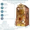 Decor DIY Book Nook Kit,DIY Miniature Doll House Kit with Furniture and LED,Wooden Bookend Bookshelf Insert Decor-Creativity Gift for Friend Lover??JTSL-12??