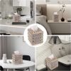 81Rfwns9-JL._AC_SL1500 Decor Crystal Square Tissue Box Cover - Sparkling Cube Glass Tissue Box Holder, Decorative Facial Tissue Holder for Bedroom Bathroom Dresser Night Stand Table Office Home Decor, Gold
