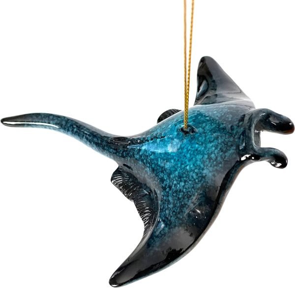 Decor Hand-Painted Dolphin Ornament (Mother and Child) - Unique Coastal Christmas Decor for Your Tree, Ideal for Baby's First Christmas, Beach Themed, Blue Ornaments, or Nautical Xmas Trees