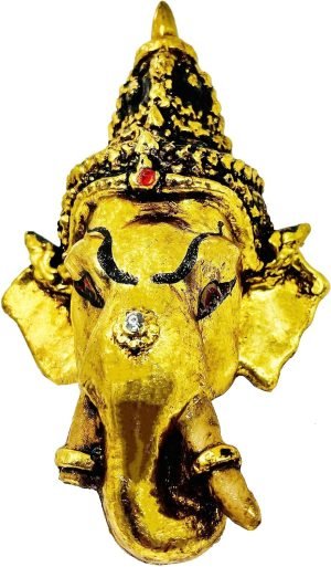 81T_bO15TML._AC_SL1500 Decor Thai Khon Mask Thai Sculptures Ramayana Resin Drama Collectible Thai D??cor Crafts Decoration Art Figur (Ganesha)