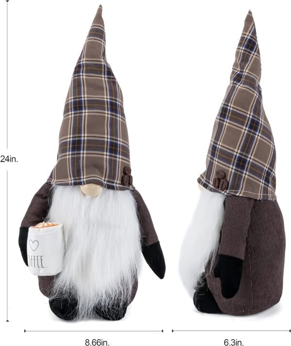 81U3nYiheBL._AC_SL1500 Decor Kitchen Gnome - Home Decor Decorations - Scandinavian/Swedish/Nordic Tomte Nisse Plush Figurine - 19" Elf with Beard Ornament for Shelf, Table, Desk D??cor