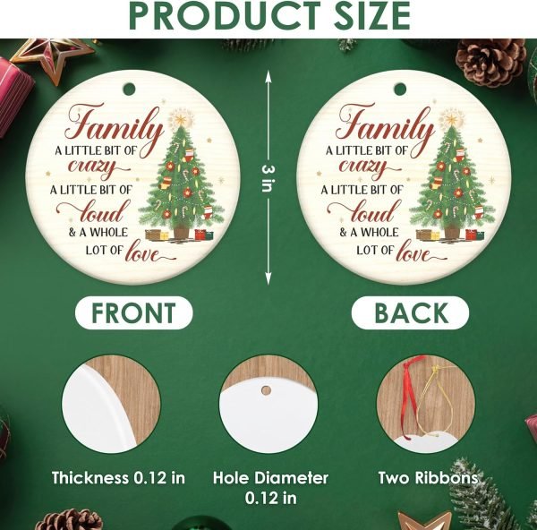 Decor Christmas Ornaments Gifts for Family - Christmas Family Decor Gifts for Mom, Dad, Daughter, Son, Husband and Wife, Grandma, Grandpa Gift Ideas - Christmas Tree Decoration Ceramic Ornament