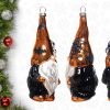 Decor Set of 2 Hand Blown Glass Halloween Gnomes Ornaments for Christmas Tree Decorations, Hanging Glass Halloween Gnome Christmas Ornaments
