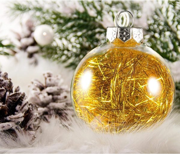 Decor 24 Pieces 2.36 Inch Shatterproof Plastic Christmas Ball Ornaments Tree Balls with One Christmas Tree Star for Christmas New Years Present Wedding Home Holiday Party Decoration (Gold)