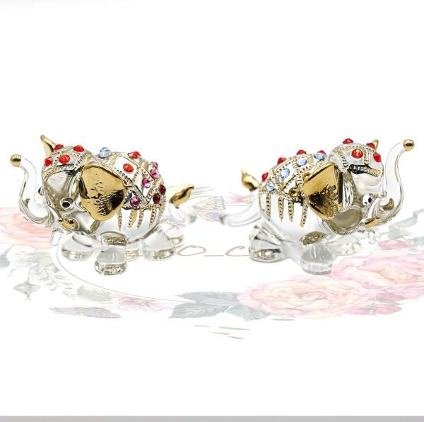 81XaoVp8IYL._SL1500 Decor Mini Elephant Set 2 Elephant Animal Miniatures Statue Figurines 2pcs/Set Lucky Elephants for Home, Office, Kitchen, Bathroom D??cor, Shelf Ornaments