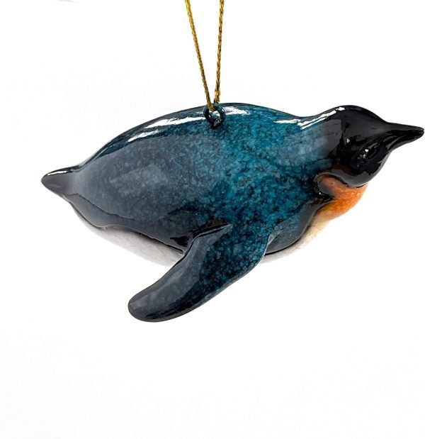 Decor Hand-Painted Dolphin Ornament (Mother and Child) - Unique Coastal Christmas Decor for Your Tree, Ideal for Baby's First Christmas, Beach Themed, Blue Ornaments, or Nautical Xmas Trees