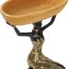 Decor Resin Traditional Ethnic Dress Black Woman Tray Statue for Candy Jewelry Ring Fruit, Living Room Dining Table Bedroom Ornament Decoration TQGJBS337