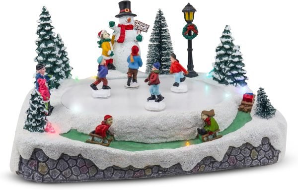 81gkkviEY-L._AC_SL1500 Decor Christmas Village Skating Pond Animated Lighted Musical Snow Village Perfect Addition to Your Christmas Indoor Decorations & Holiday Displays