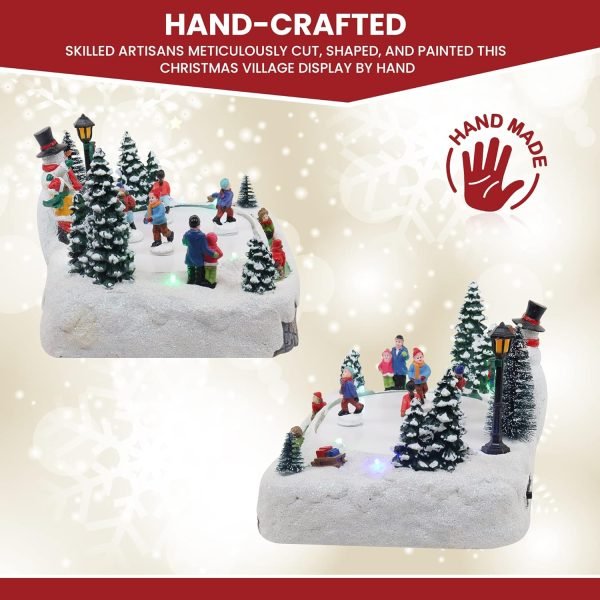 81kGIOEFihL._AC_SL1500 Decor Christmas Village Skating Pond Animated Lighted Musical Snow Village Perfect Addition to Your Christmas Indoor Decorations & Holiday Displays