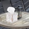 Decor Wood Carved Tissue Box Cover Square Tissue Holder Whitewashed Tree of Life Design Rustic Vintage Home Decor for Bathrooom Bedroom Living Room