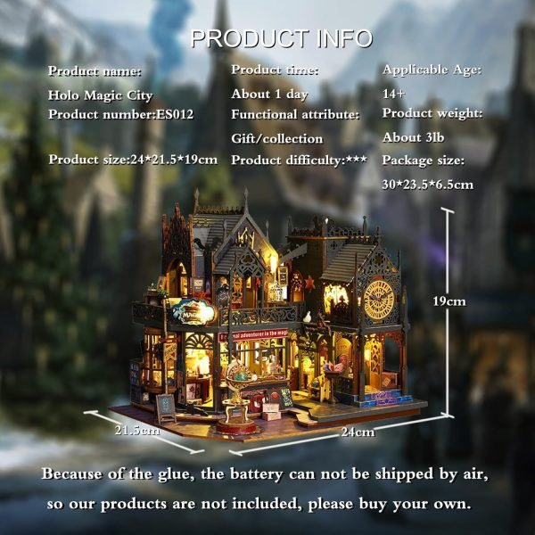 Decor DIY Miniature Dollhouse Kit, Tiny House Kit with Dust Proof Cover and Music Box, DIY Wooden Dollhouse Kit Miniature House Kit, Creative Room Idea for Adult Magic House DIY Kits