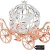81n2t2KE4GL._AC_SL1500 Decor Rose Gold & Silver Plated Cinderella Pumpkin Coach Ornament with Crystals Home Halloween Decor Holiday Tabletop Decoration Showpiece Gift for Christmas Thanksgiving Birthday for Mom