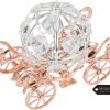 81p2JnGgU9L._AC_SL1500 Decor Rose Gold & Silver Plated Cinderella Pumpkin Coach Ornament with Crystals Home Halloween Decor Holiday Tabletop Decoration Showpiece Gift for Christmas Thanksgiving Birthday for Mom