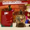 Decor Snow Globe Lighted Christmas Decorations, Musical Christmas Snow Globe Lantern with Swirling Glitter, Santa and Elk, Christmas Holiday Party Gifts and Decorations