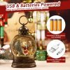 Decor Snow Globe Lighted Christmas Decorations, Musical Christmas Snow Globe Lantern with Swirling Glitter, Santa and Elk, Christmas Holiday Party Gifts and Decorations