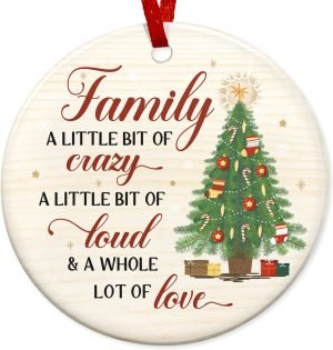 Decor Christmas Ornaments Gifts for Family - Christmas Family Decor Gifts for Mom, Dad, Daughter, Son, Husband and Wife, Grandma, Grandpa Gift Ideas - Christmas Tree Decoration Ceramic Ornament