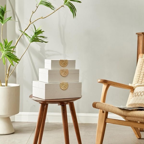 81yFAglwNxL._AC_SL1500 Decor Faux Leather Decorative Boxes - Pack of 3 Decorative Boxes, Modern Decorative Box, Stackable Decorative Box Organizer, Aesthetic & Fancy Decorative Box