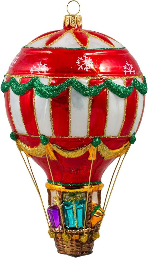 Decor Christmas  Collection Holiday Balloon Blown Glass Christmas Tree Ornament (Balloon with Gifts)