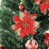 Decor 24Pcs Christmas Glitter Poinsettia Flowers, Artificial Christmas Flower with Clips Glitter Christmas Tree Ornaments for Wedding Party Holiday Wreath Table Decoration