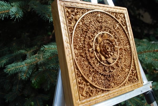Decor Mandala Wood carved Oriental Home decor Wall Hanging Art Work Oriental ornament Bed Panel Wood gift