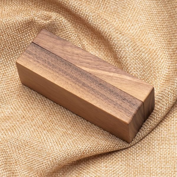Decor Wooden Double Ring Box for Wedding Ceremony Engagement, Ring Storage Holder Decorative Box for 2 Rings
