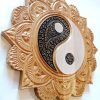 Decor Yin Yang Mandala, Solid Wood Carved Wall Decor, Yoga, Office, Bedroom, Living room Art Rustic Decoration
