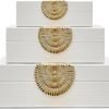 91bkhzZAGcL._AC_SL1500 Decor Faux Leather Decorative Boxes - Pack of 3 Decorative Boxes, Modern Decorative Box, Stackable Decorative Box Organizer, Aesthetic & Fancy Decorative Box