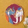 91rcZLnq4vL._AC_SL1500 Decor Craft Handpainted Pichwai Cow Painting On Wooden Plate For Home Decor, Handmade Gifts, Indian Art, Ethnic Wall Decor (12 X 12 INCH) BY Crafted Creations.